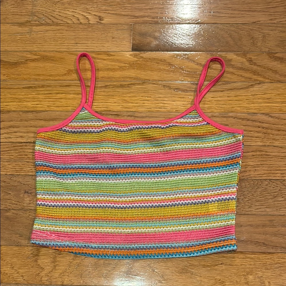 Colorful Striped Knit Tank Top